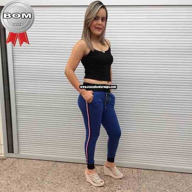 Calça Moletinho Cós Ribana P/M Calça Moletinho Cós Ribana P/M