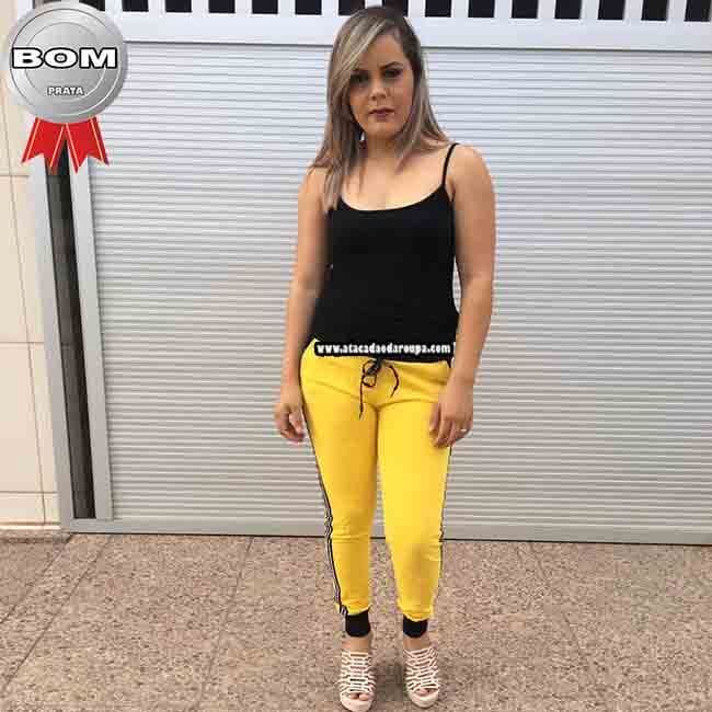 Calça Moletinho Cós Ribana P/M Calça Moletinho Cós Ribana P/M