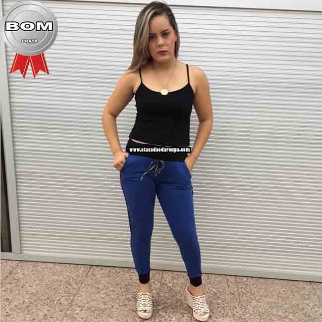Calça Moletinho Cós Ribana P/M Calça Moletinho Cós Ribana P/M