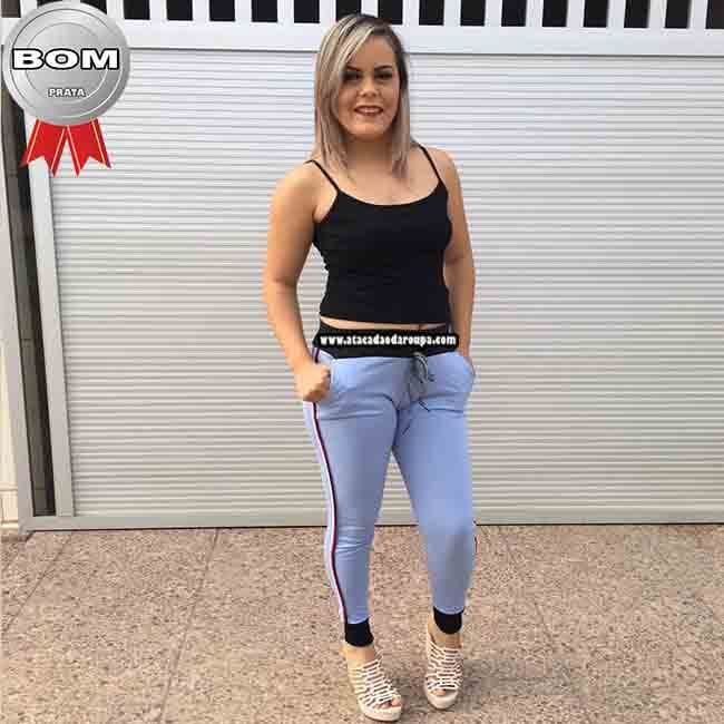 Calça Moletinho Cós Ribana P/M Calça Moletinho Cós Ribana P/M