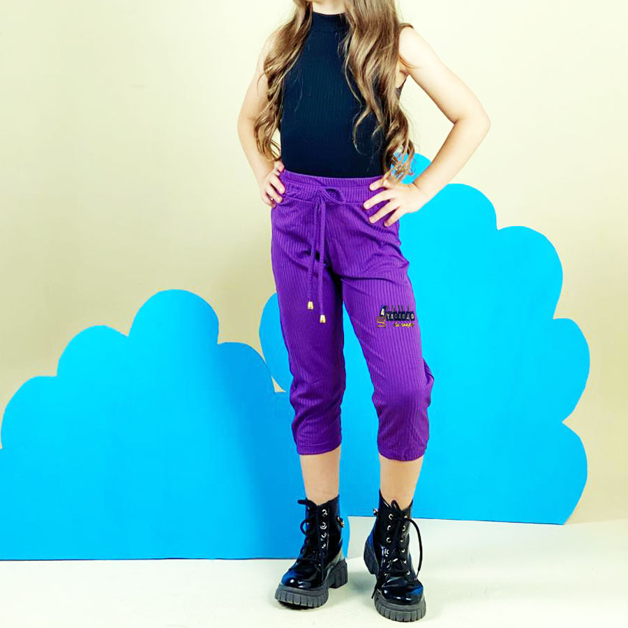 Calça Infantil Jogger Malha Canelada