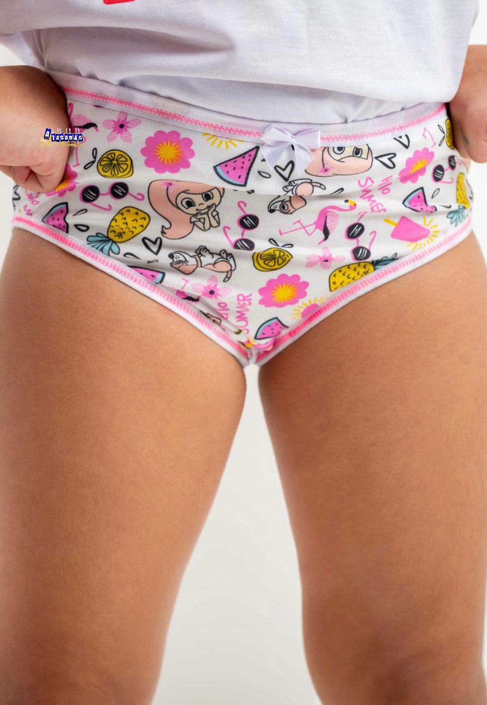 Kit Calcinha Infantil Microfibra Estampada