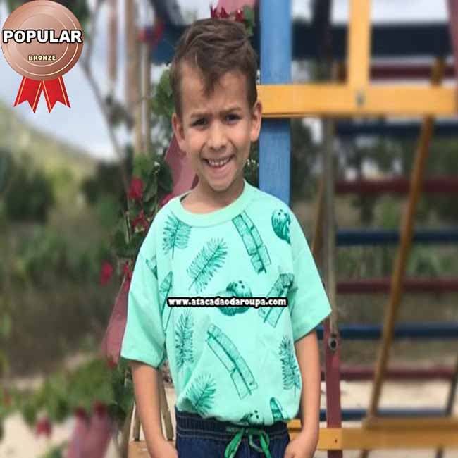 Camisa infantil algodão estampada Camisa infantil algodão estampada