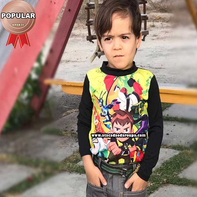 Camisa Personagens Masculino Infantil UV