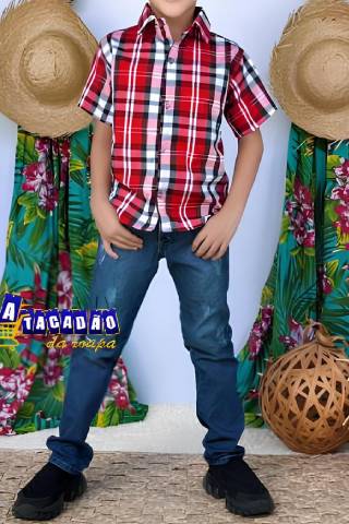 Camisa Infantil Xadrez