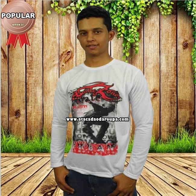 Camisa Masculina Gola Careca Manga Longa Camisa Masculina Gola Careca Manga Longa