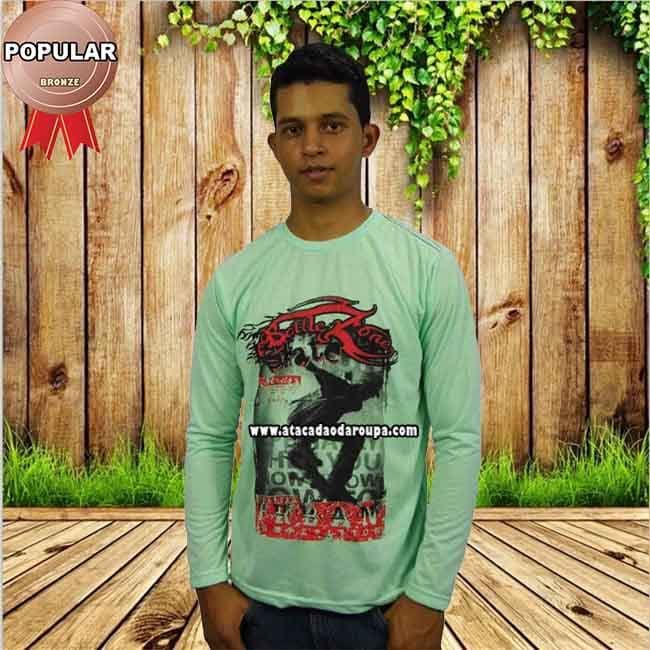 Camisa Masculina Gola Careca Manga Longa Camisa Masculina Gola Careca Manga Longa
