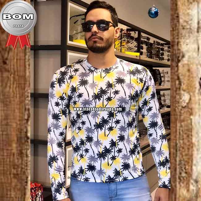 Camisa Manga Longa Masculina Estampada Uv Camisa Manga Longa Masculina Estampada Uv