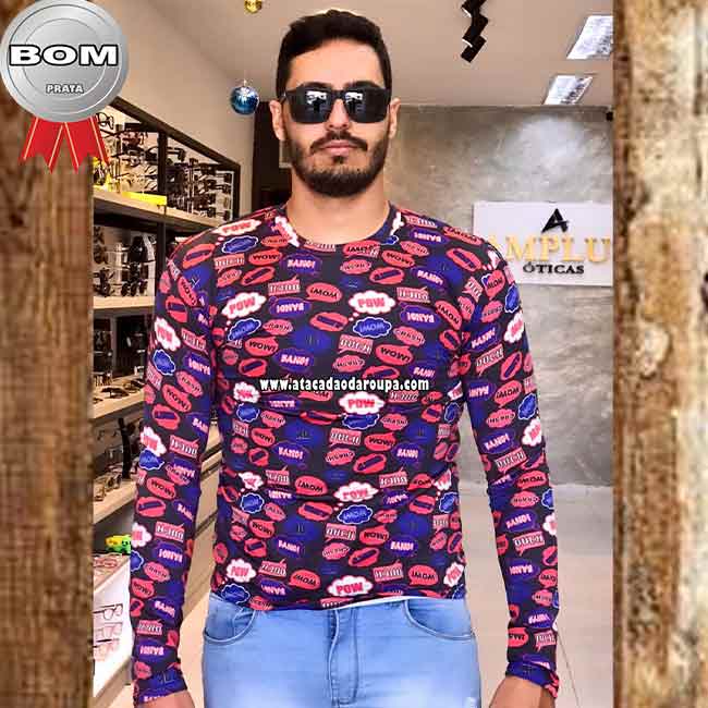 Camisa Manga Longa Masculina Estampada Uv Camisa Manga Longa Masculina Estampada Uv
