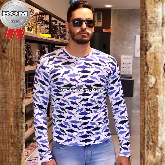 Camisa Manga Longa Masculina Estampada Uv Camisa Manga Longa Masculina Estampada Uv