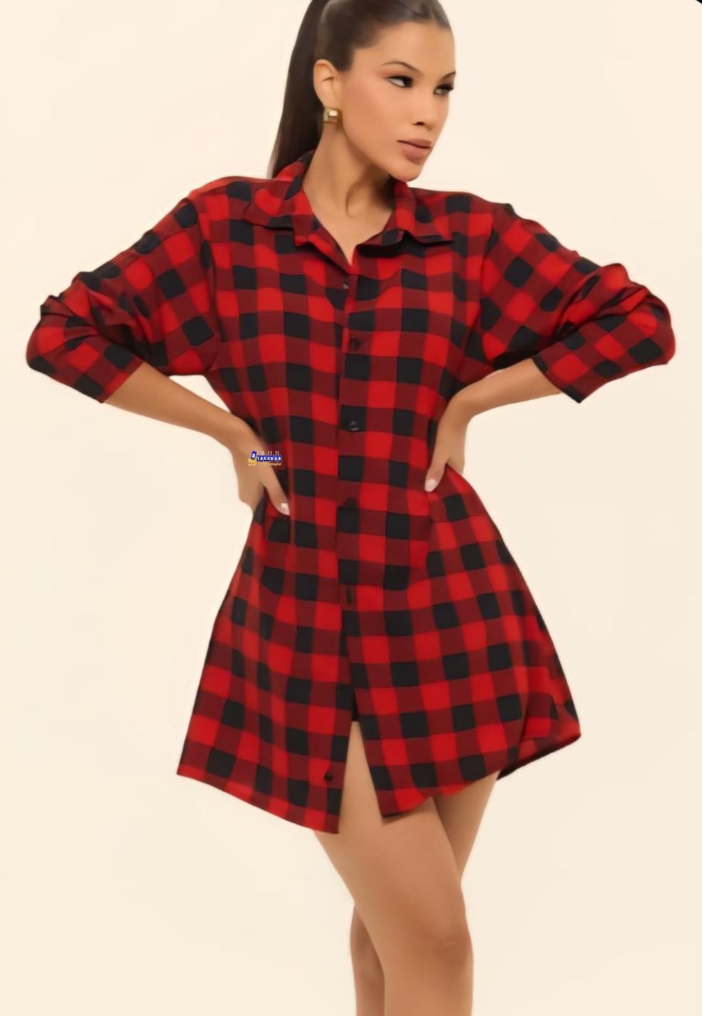 Chemise Feminina Xadrez