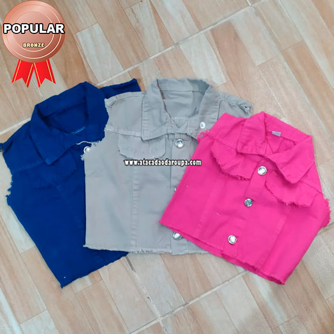 Colete Brim Sarja Infantil Colorido 3 a 5 Anos Colete Brim Sarja Infantil Colorido 3 a 5 Anos