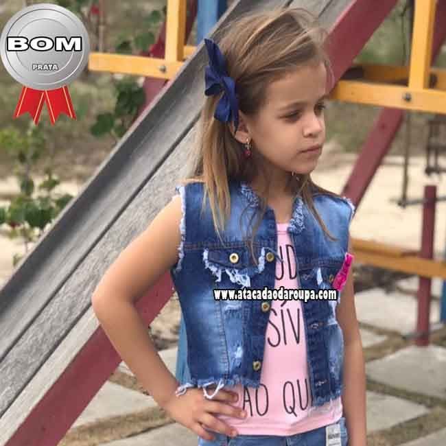 Colete Jeans Infantil Destroyed