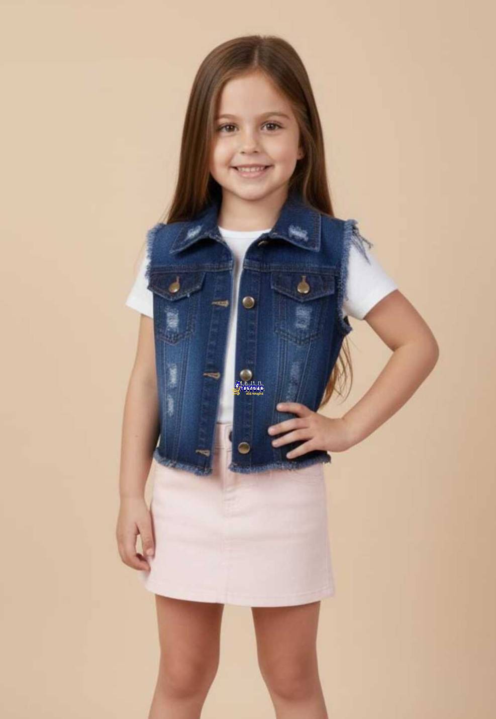 Colete Jeans Infantil Destroyed