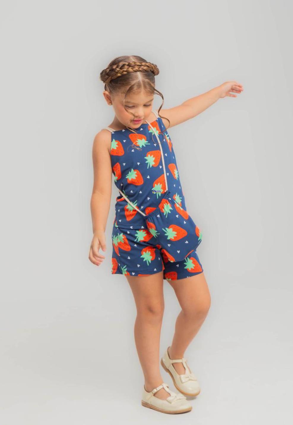 Conjunto Short Sara Infantil 3 Pecas Conjunto Short Sara Infantil 3 Pecas