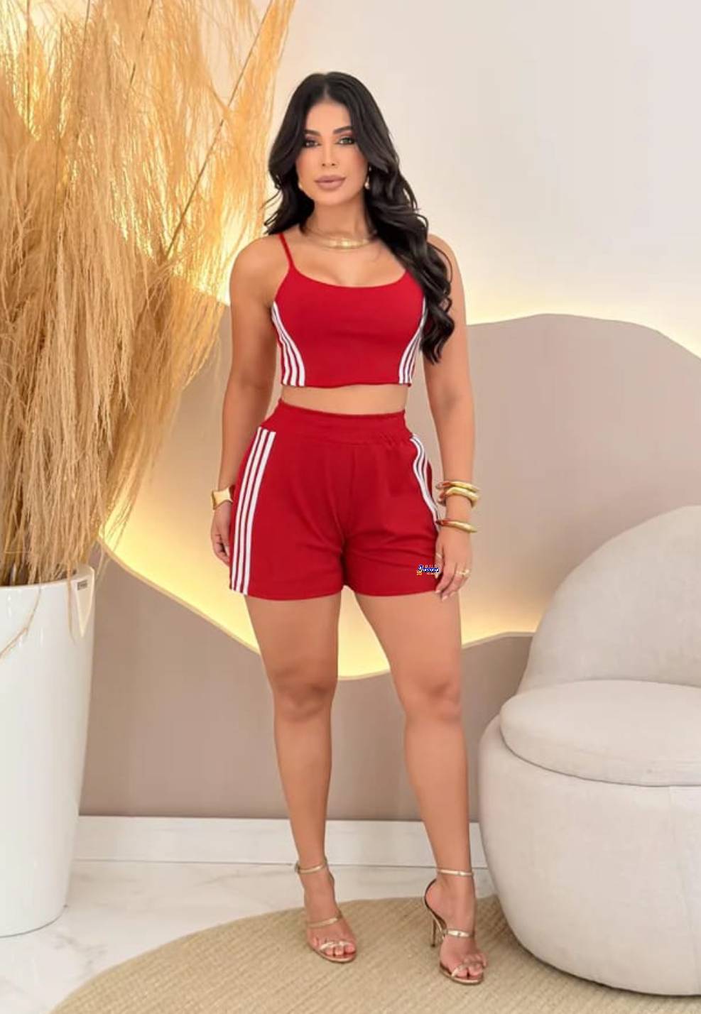 Conjunto Feminino Casual Listras Conjunto Feminino Casual Listras