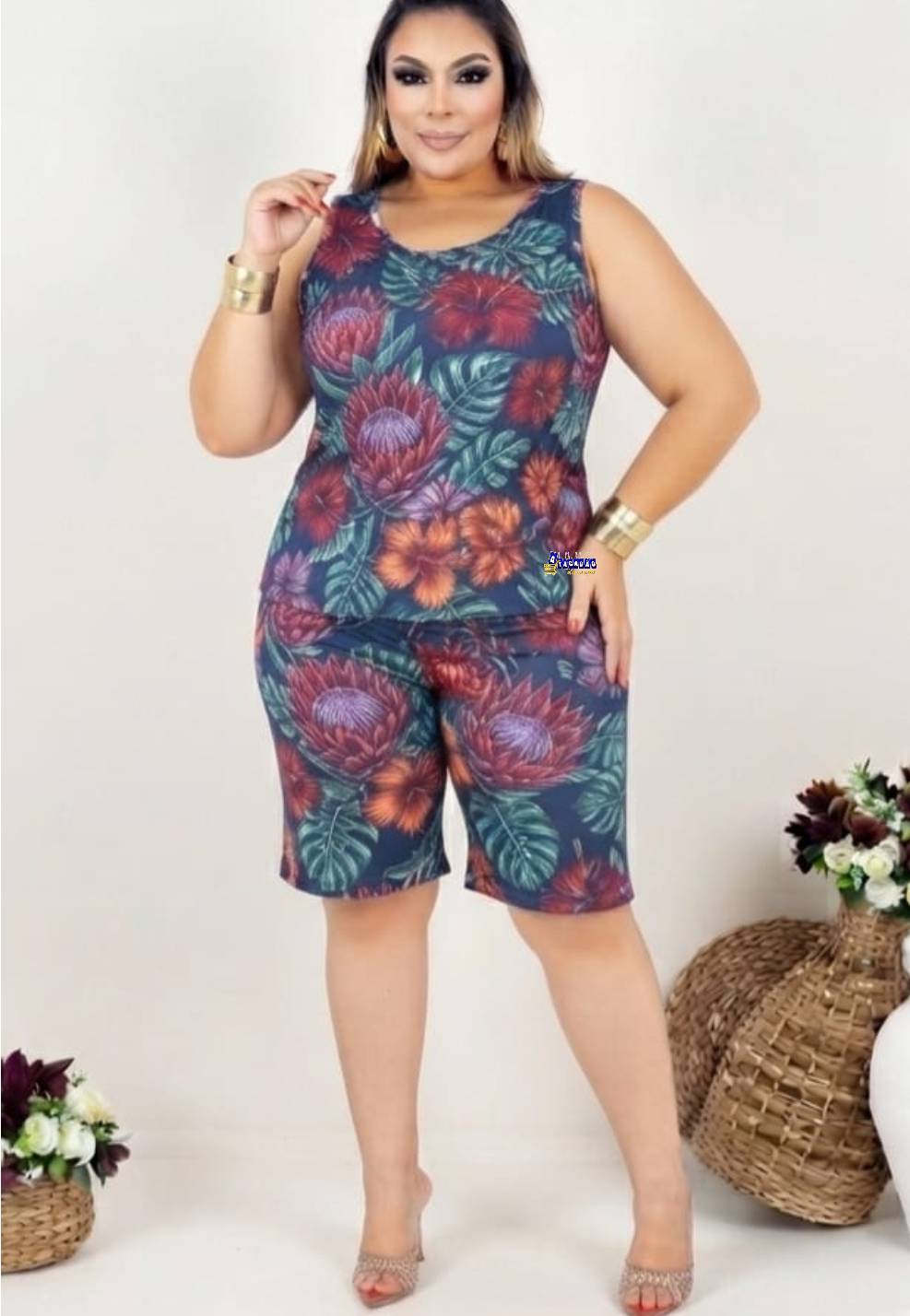 Conjunto Feminino Plus Size Estampado Conjunto Feminino Plus Size Estampado