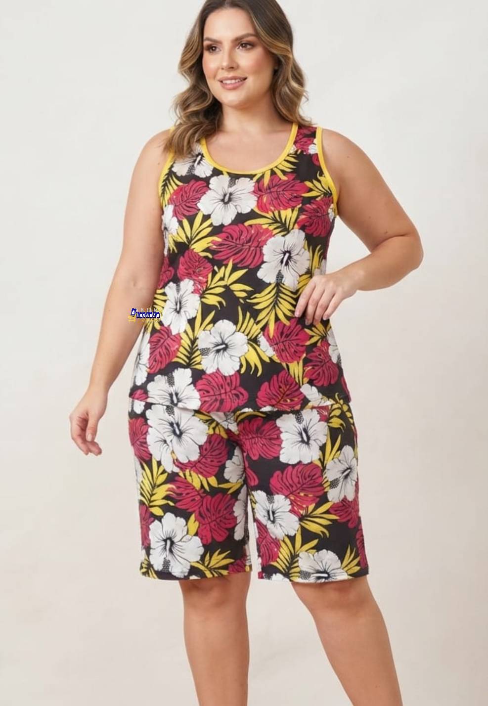 Conjunto Feminino Plus Size Estampado Conjunto Feminino Plus Size Estampado