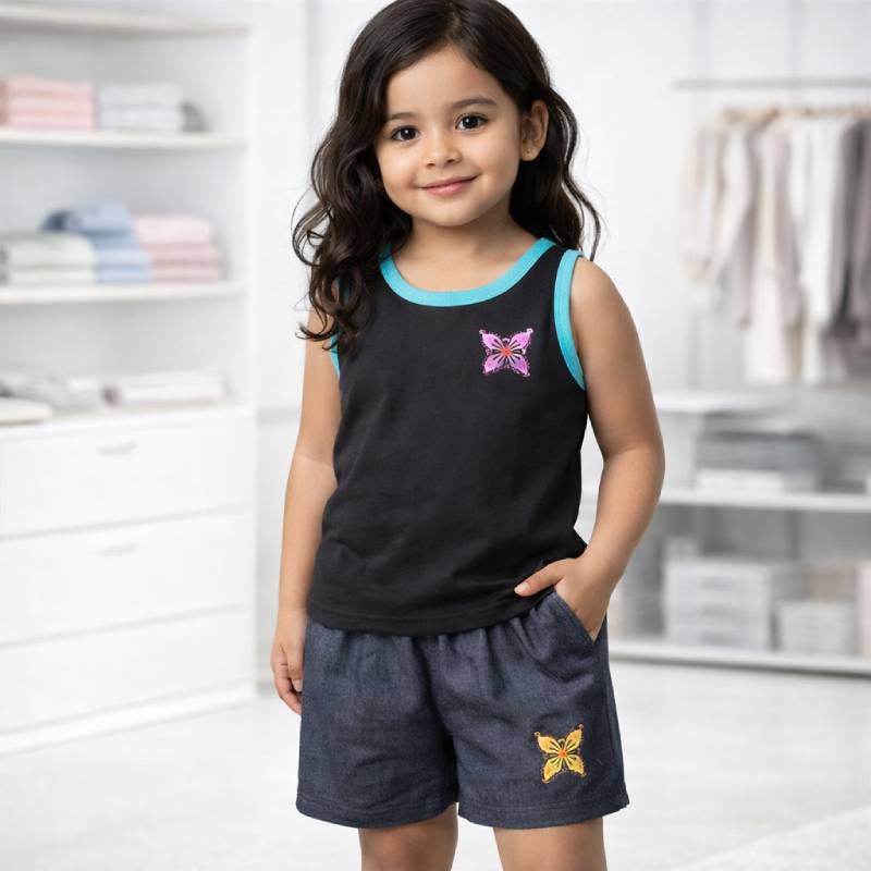 Conjunto Infantil Feminino de Algodão