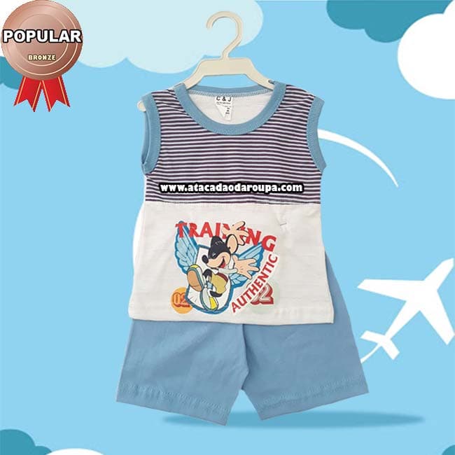 Conjunto Infantil Regata Algodão 1 a 2 Anos Conjunto Infantil Regata Algodão 1 a 2 Anos