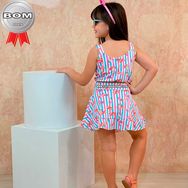 Conjunto Infantil Saia Summerplex 5 a 9 Anos Conjunto Infantil Saia Summerplex 5 a 9 Anos