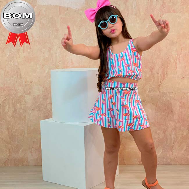 Conjunto Infantil Saia Summerplex 5 a 9 Anos Conjunto Infantil Saia Summerplex 5 a 9 Anos