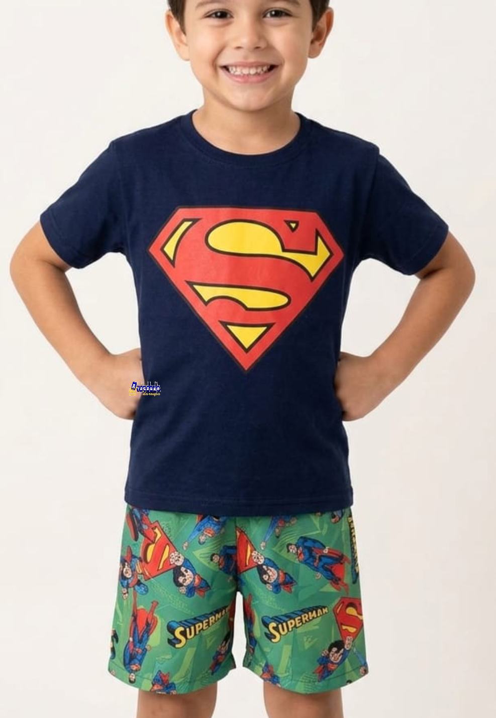 Conjunto Menino Personagens Com Manga
