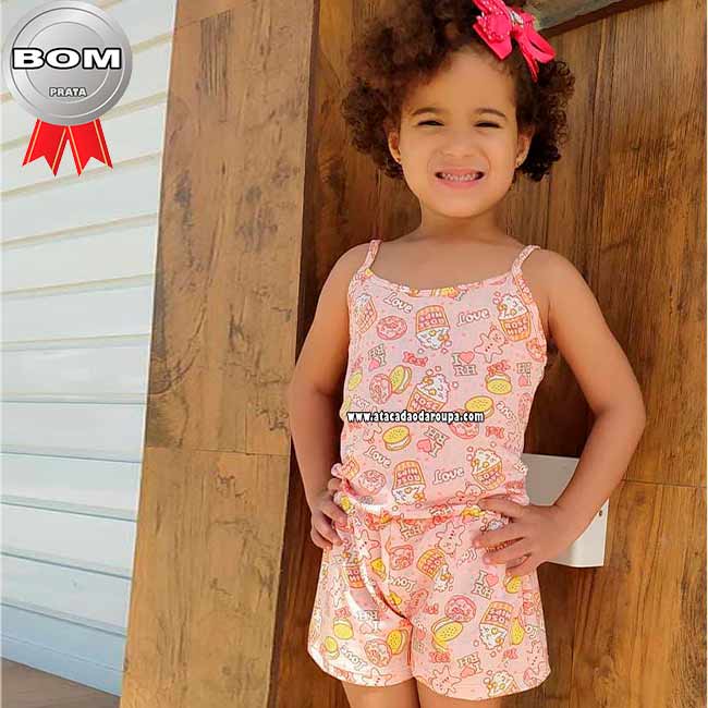 Macaquinho Infantil Malha Helena 4 a 7 Anos Macaquinho Infantil Malha Helena 4 a 7 Anos