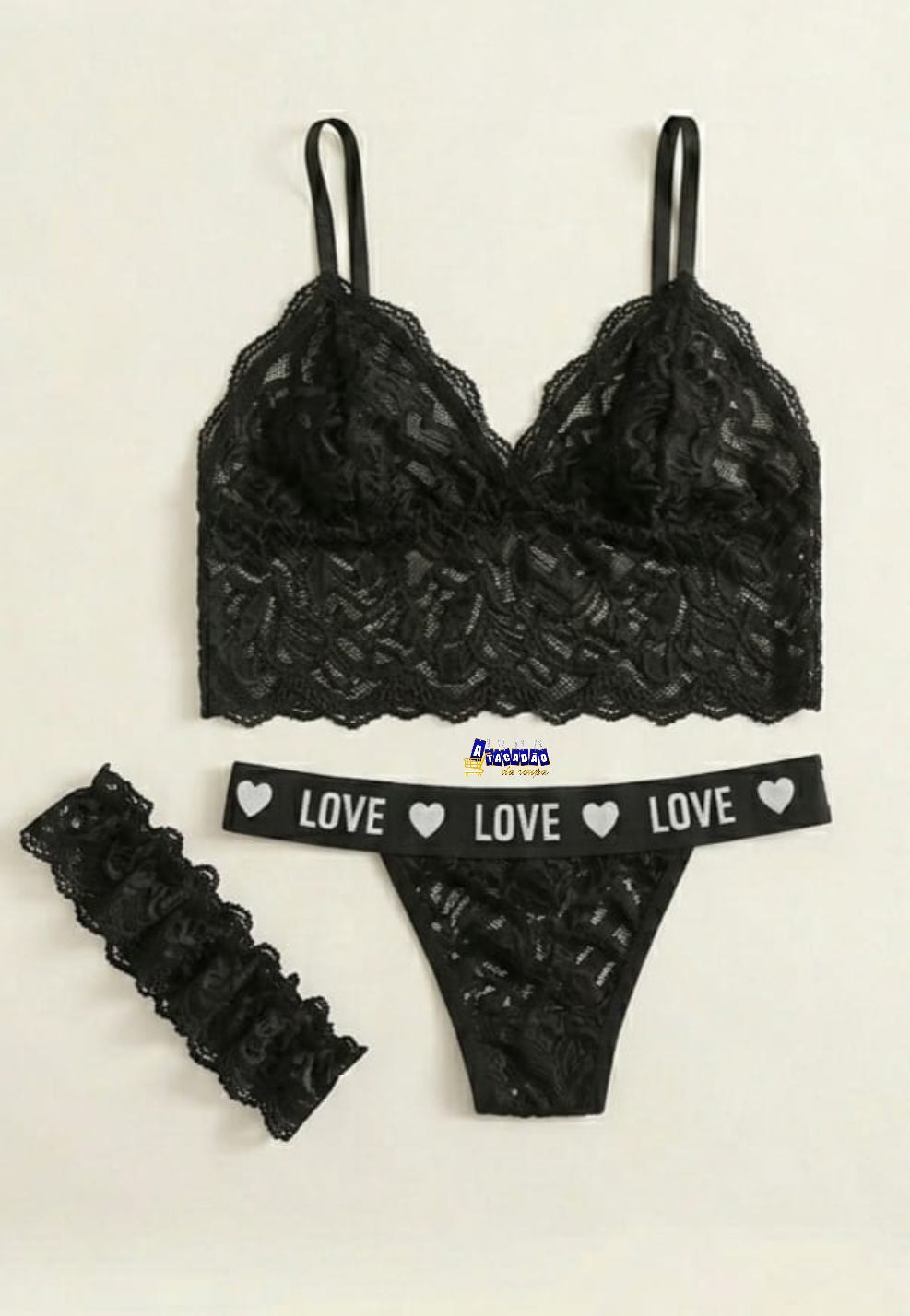 Conjunto Lingerie Sexy Em Renda 3 Peças Conjunto Lingerie Sexy Em Renda 3 Peças