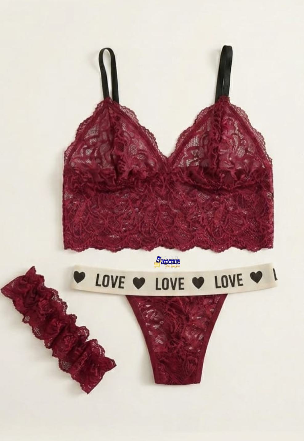 Conjunto Lingerie Sexy Em Renda 3 Peças Conjunto Lingerie Sexy Em Renda 3 Peças