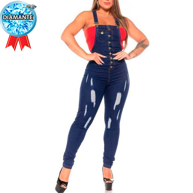 Macacão Jeans P/M/G Macacão Jeans P/M/G