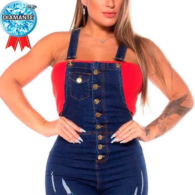 Macacão Jeans P/M/G Macacão Jeans P/M/G