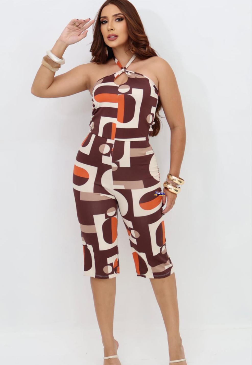 Macacão Pantacourt Feminino Estampado