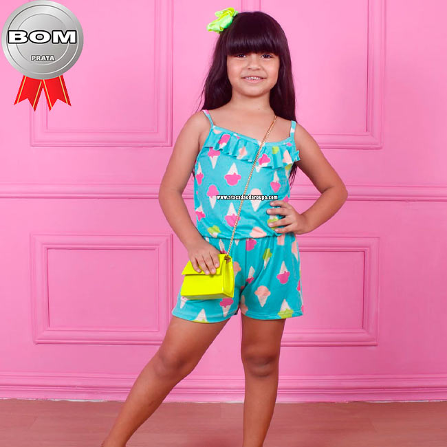 Macaquinho Infantil Malha Leila P/M/G 4 a 8 Anos Macaquinho Infantil Malha Leila P/M/G 4 a 8 Anos