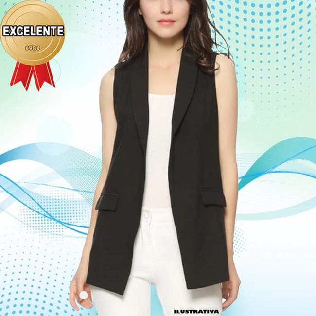 Maxi Colete Bengaline Feminino M Maxi Colete Bengaline Feminino M