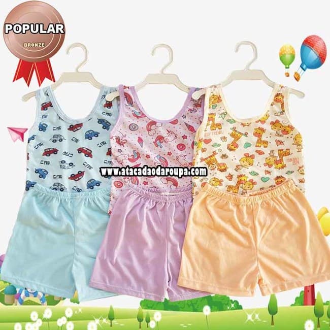 Camiseta com Shortinho 6 a 12 meses