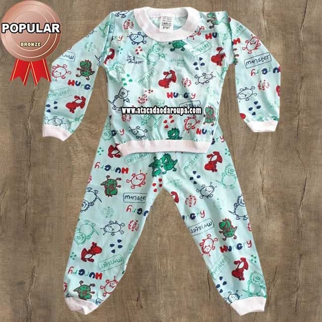Pijama Infantil P/M/G 1 a 4 anos Unissex
