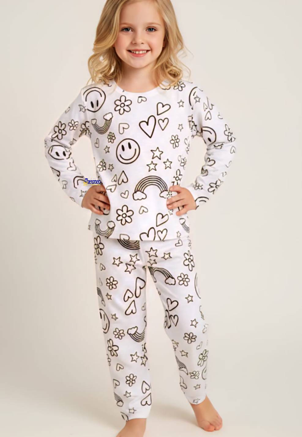 Pijama De Colorir Manga Longa Feminino