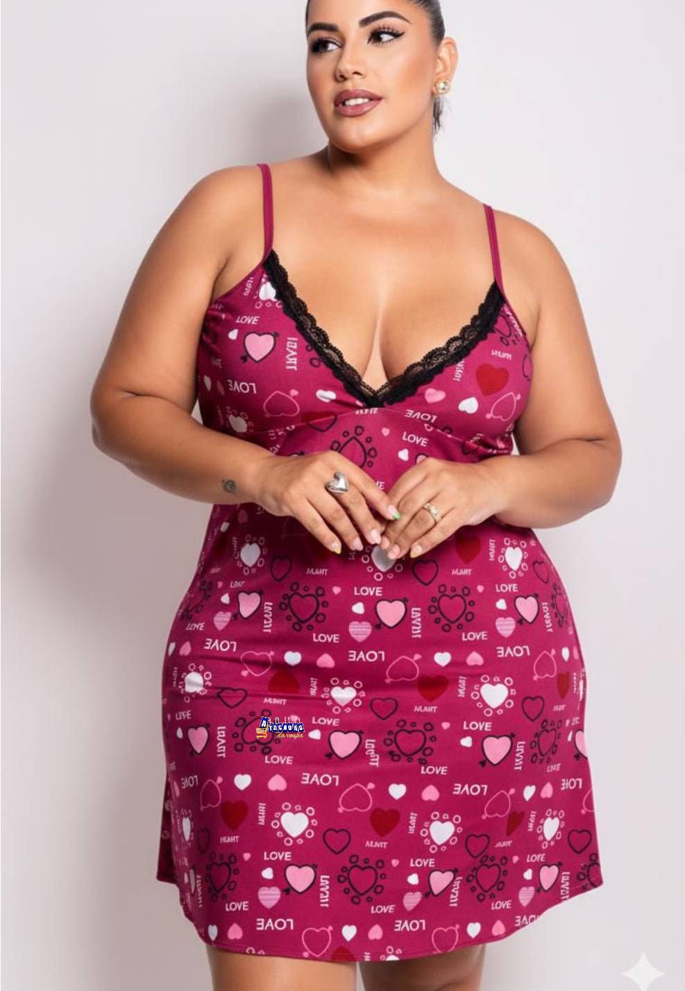 Camisola Plus Size Estampada Microfibra