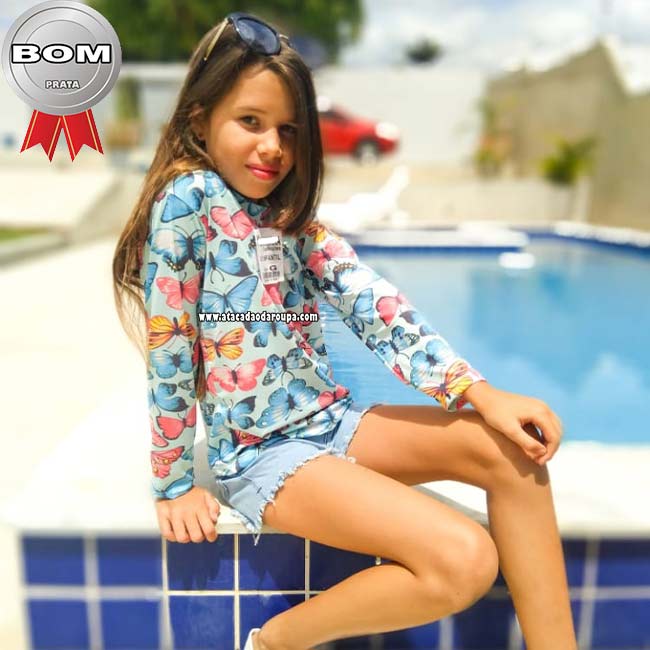 Blusa Infantil Manga Longa Proteção Uv