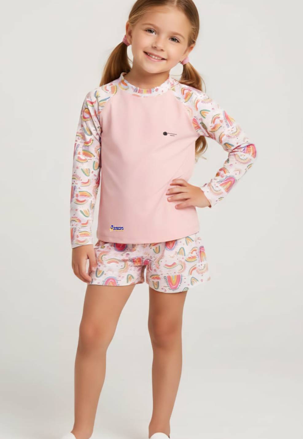 Conjunto Blusa e Short Proteção UV Menina