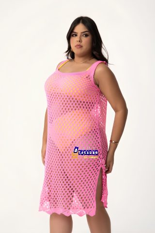 Saída de Praia Plus Size Tricot