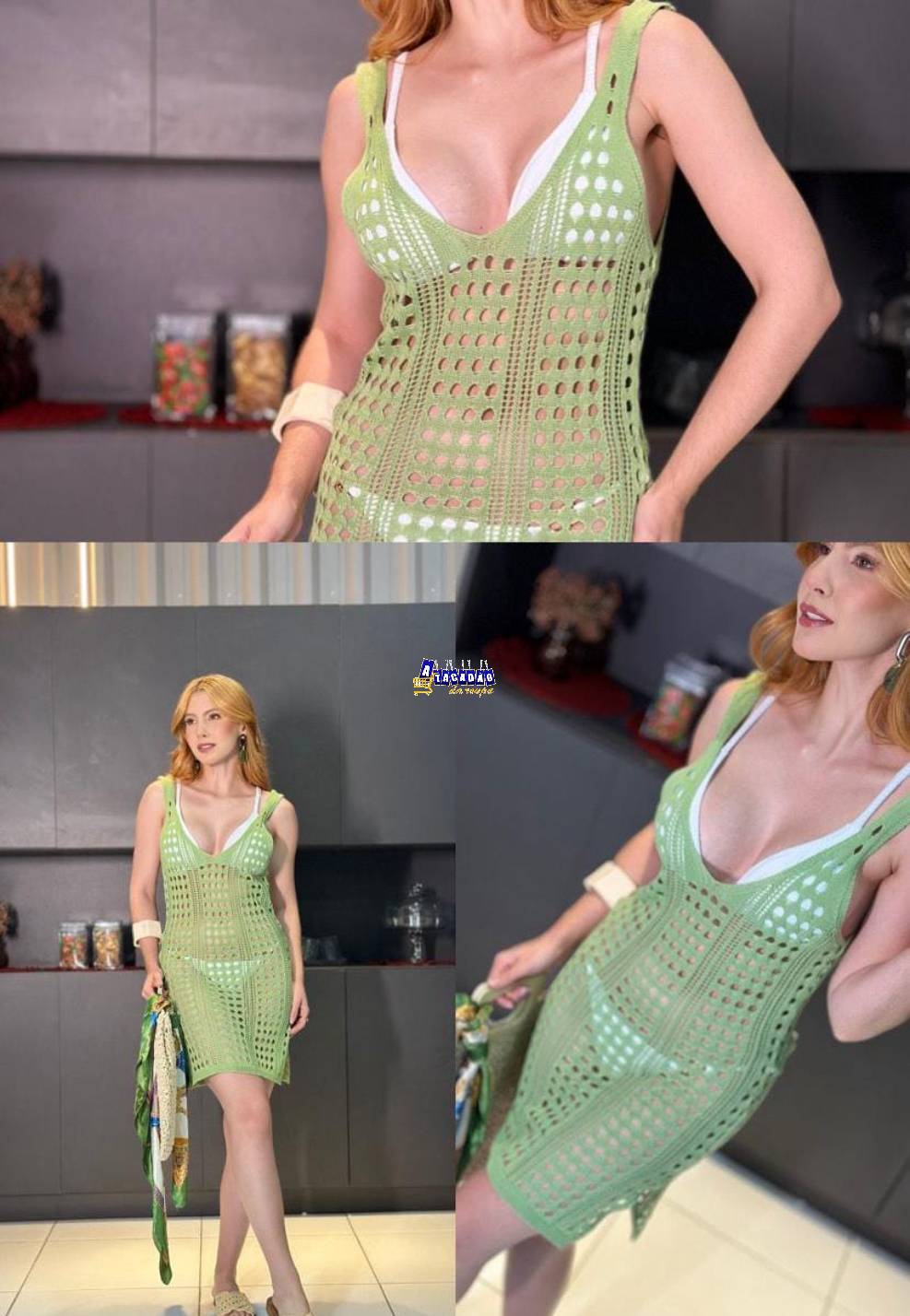 Vestido Curto Tricot Saída de Praia Vestido Curto Tricot Saída de Praia