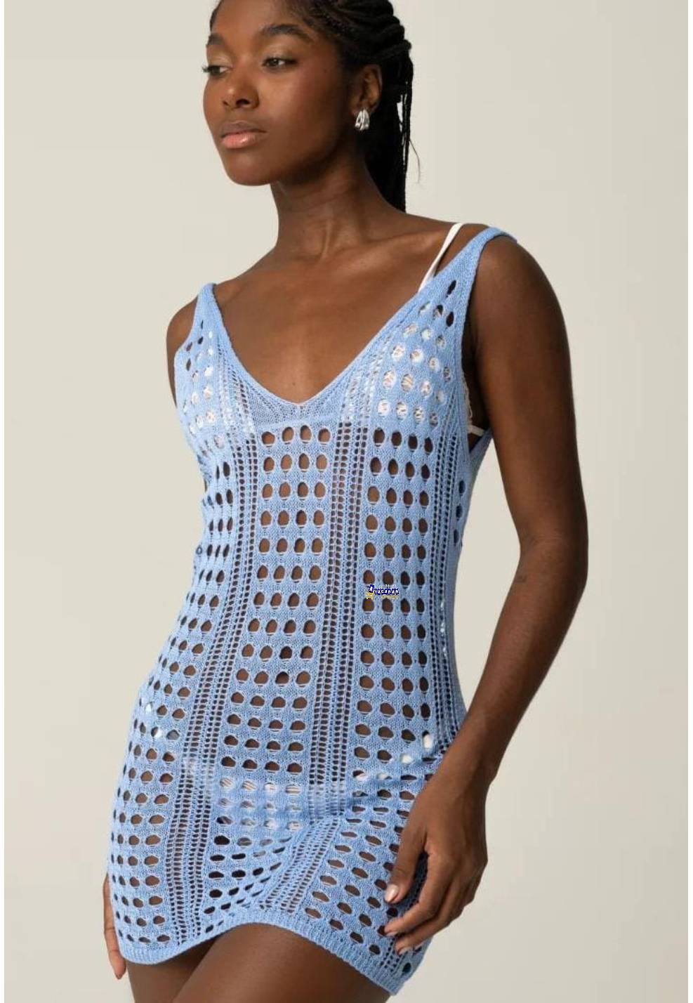 Vestido Curto Tricot Saída de Praia Vestido Curto Tricot Saída de Praia