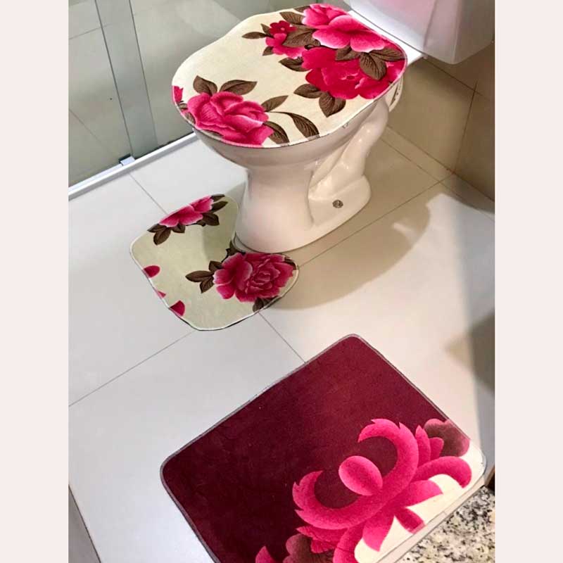 Kit Banheiro 3 Peças estampado várias cores
