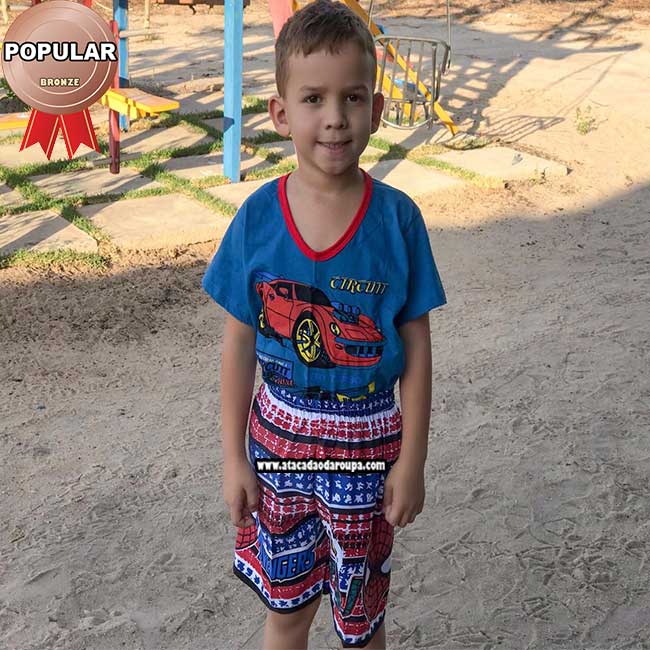 Short Tactel Infantil Masculino P/M 2 a 4 Anos