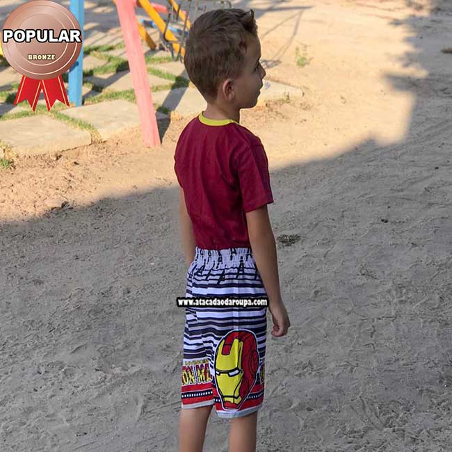 Short Tactel Infantil Masculino P/M 2 a 4 Anos