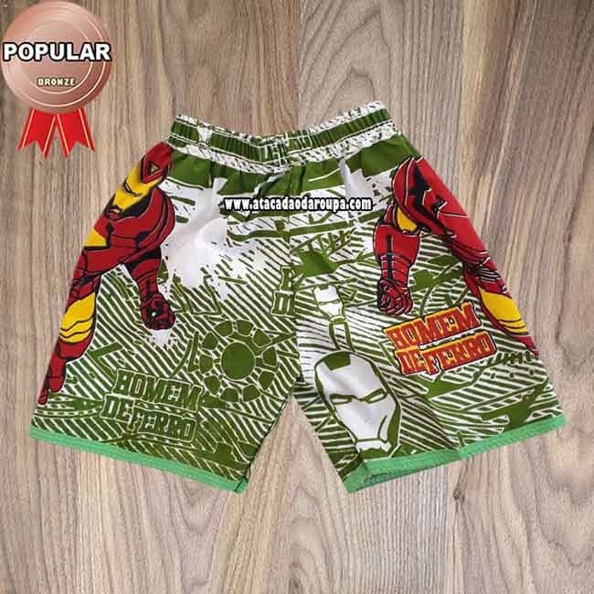Short Tactel Infantil Masculino P/M 2 a 4 Anos