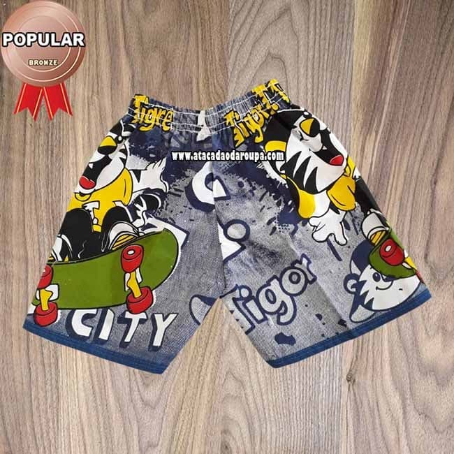 Short Tactel Infantil Masculino P/M 2 a 4 Anos