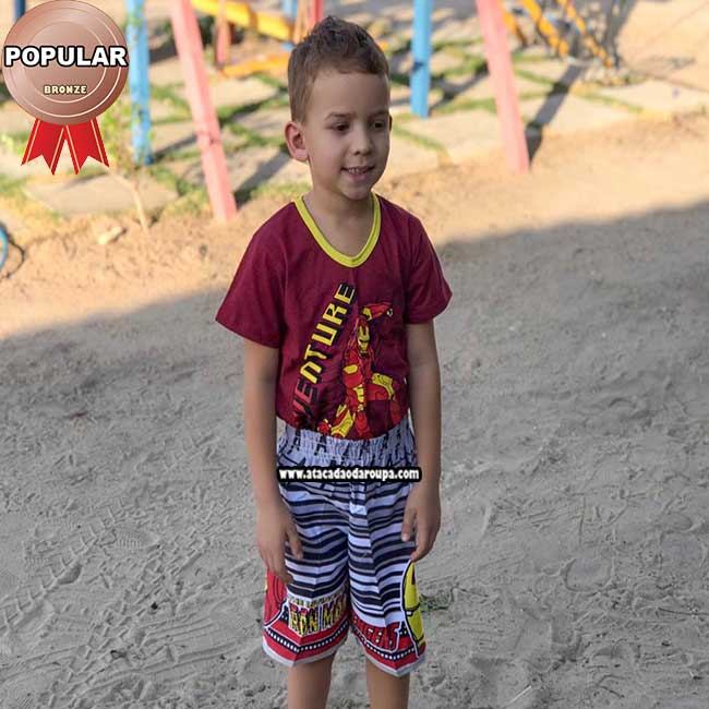 Short Tactel Infantil Masculino P/M 2 a 4 Anos